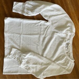 LOFT White Textured Knit Top